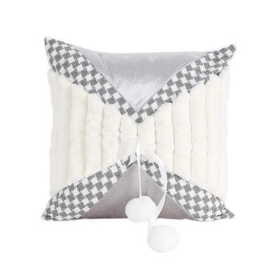 China Home Decor 18*18 SOTE Bedroom Patchwork Design Anti-Static Geometric Square Cushion Cover In Silver Pillow Cover for sale