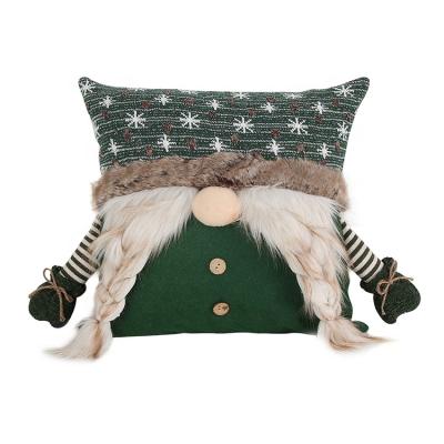 China SOTE Anti-Static Green Gnomes Pillow Cover Home Decoration Sofa Square Cushion Cover for sale