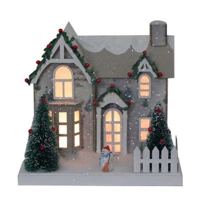 China SOTE Home Decorations 100% Cardboard Christmas Santa Village LED Room Wholesale Christmas Paper With Snowman for sale