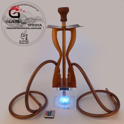 China 2019 Stainless Steel Glass Hookah New Design Shishas Led Hookah for sale