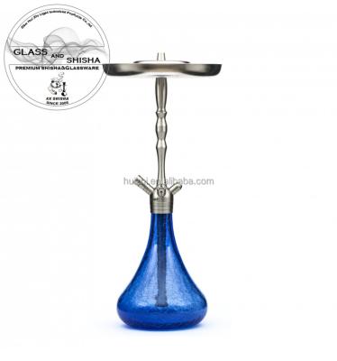 China Stainless steel glass hookah, shisha hookah medium size glass hookah for sale