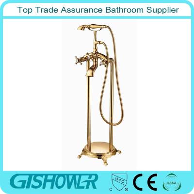 China Floor Stand Faucets Antique cUPC Brass Gold Brass Faucet for sale