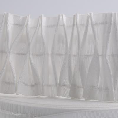 China Traditional curtain tape Factory direct sale 100% Polyester wave white drawstring curtain tape for home window for sale