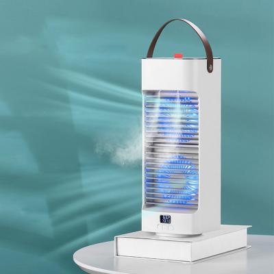 China Portable Digital Display Double Nozzle Nano Jet Intelligent Humidifier Fan Rechargeable USB Purifier Fan With Water Mist for sale