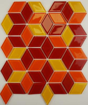 China Parquet Rhombus Swimming Pool Red Mosaic Slab for sale