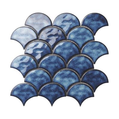 China Retro Cutlet Mosaic Wall Tiles Modern Blue Cutlet Blue Swimming Pool Cutlet Glass Mosaic Tiles for sale