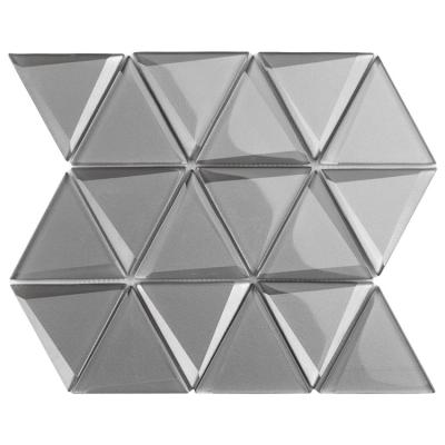 China Modern 3d Hewn Mirror Craft Gray Glass Arrow Mosaic Tile Beveled Mosaic Tiles For Kitchen Bathroom Wall for sale