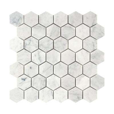 China Modern Mosaic Tiles For Kitchen Carrara Polished Mosaic Tile Carrara Waterjet Hexagon Honed for sale