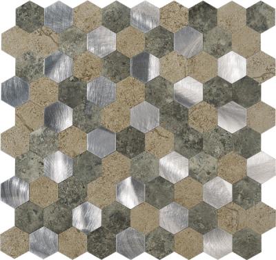 China Cement Modern Design DIY SPC Self Adhesive Mosaic Tile for sale