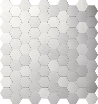 China Self Adhesive Aluminum Parquet Hexagon Mosaic for sale