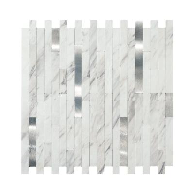 China Modern Vinyl Carrara Spc Diy Self Adhesive Waterproof Aluminum Self Adhesive Peel and Stick Mosaic Tile for sale