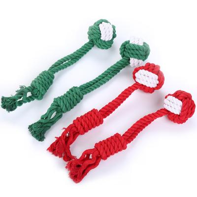 China Wholesale Hot Selling Viable Border Pet Supplies Dog Toys Cotton Rope Toys Training Pet Toys Christmas Series for sale