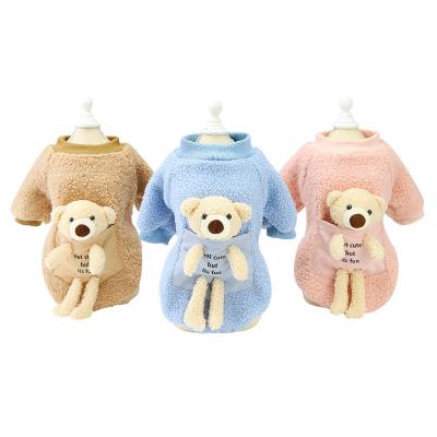 China Durable Pet Clothes Thickening Pet Clothes Cute Doll Bear Fleece Dog Sweater Clothes for sale