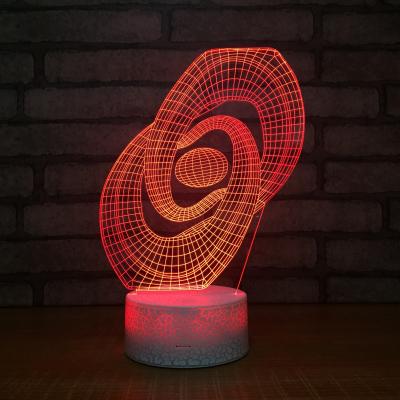 China new special gift item  Crackle base 3D acrylic led small night light, small led table lamp  with 7 colors for sale