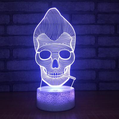 China new novelty special gift item  Crackle base 3D acrylic led small night light, small led table lamp  with 7 colors for sale