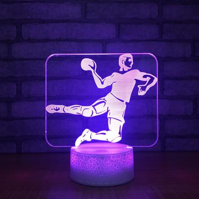 China 2018 Unique and innovative led table lamp, Acrylic 3D laser led lamp night light with special crackle base for sale