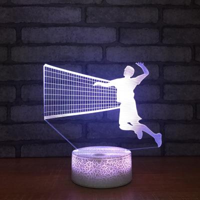 China 2018 Unique and innovative led table lamp, Acrylic 3D laser led lamp night light with special crackle base for sale