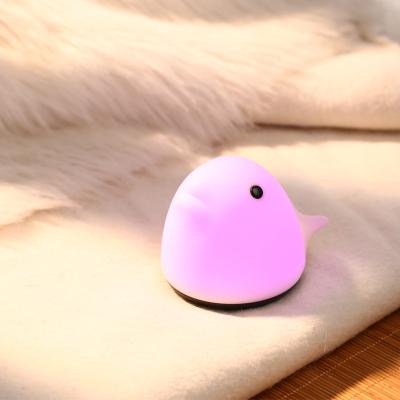 China 2018 Rechargeable relief product Small whale silicone pat light led night light with colorful lighting for sale