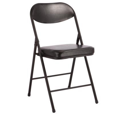 China New Foldable Stackable Metal Frame Iron Easy Black Metal Office Chair for sale