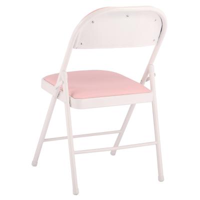 China Eco - Friendly PU Office Chair Light Pink Leather Folding Chair for sale