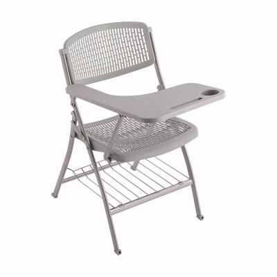 China Durable plastic folding chair with notepad for sale