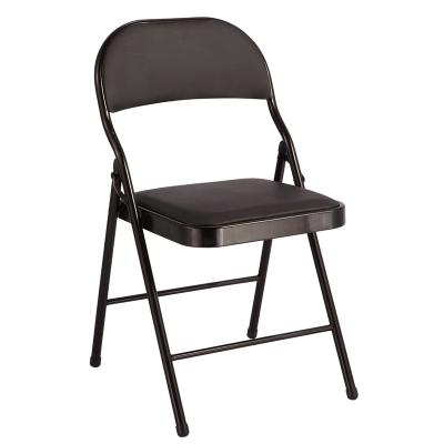 China Lightweight Durable Upholstered Leisure Kids Black Folding Chair for sale