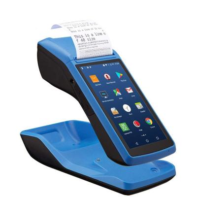 China Handheld Computer 5inch Android 8.1 Mobile POS Printer With 2inch Charging Thermal Printer 3G WIFI BT Cradle Optional for sale