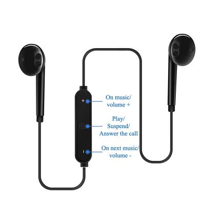 China Wholesale S6 Wireless In-Ear Sports In-Ear Earbud Headset Handsfree Headset With Microphone Stereo for sale