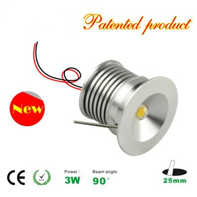 China 3W LED Spotlight 25mm hole size 90 degree Bean angle Mini LED TV Cabine lamp for sale