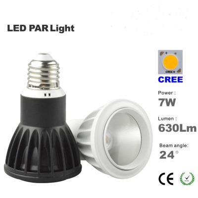 China 7W LED Par20 light CREE LED Bulbs Beam angle 24 or 36 degree E27 base Spotlight for sale