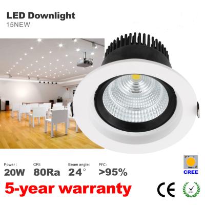 China 20W LED Downlight CREE COB LED Bulbs 125mm hole Recessed down light ceilling light for sale