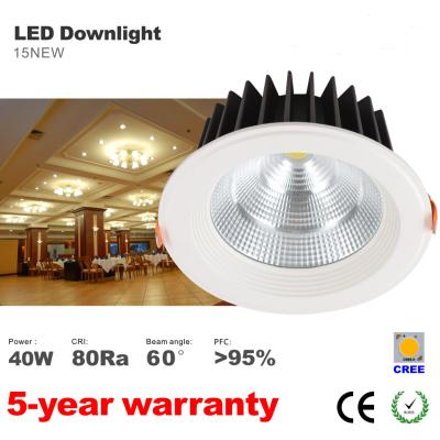 China Dimmable 40W LED Downlight High lumens CREE COB 3400LM Recessed LED Down light for sale