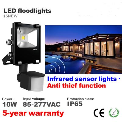 China 10W LED Floodlight with infrared motion sensor LED Flood light Outdoor Waterproof lamp for sale