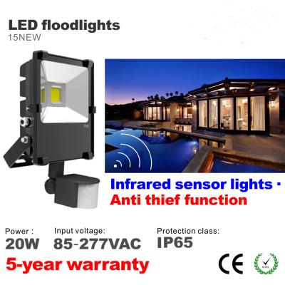 China 20W PIR Infrared Motion sensor Waterproof IP65 LED Floodlight  Parking lighting for sale