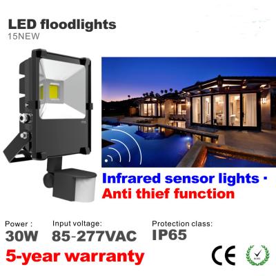 China 30W PIR Infrared induction Motion sensor Outdoor LED Floodlight lighting Flood light for sale