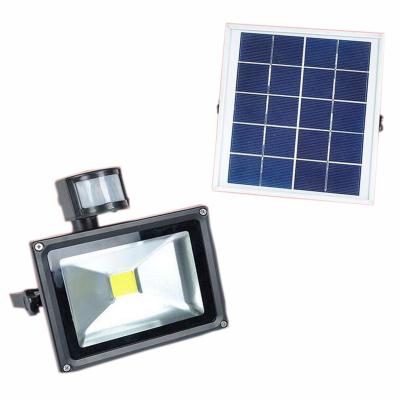 China Camping hiking portable rechargeable Led flood light with solar panel  PIR sensor outdoor lighting for sale