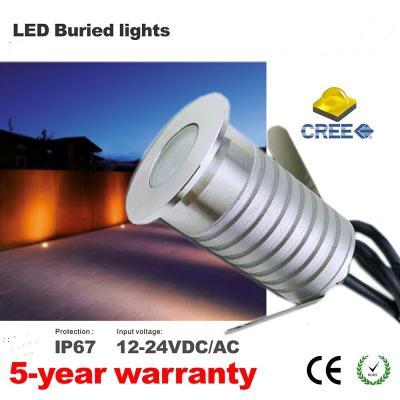 China Mini 1W 3W Led Light Fixtures IP67 Recessed 12V Garden Lights Led Deck Lights CREE Outdoor Ground Lighting for sale