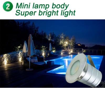 China Small 3W Recessed Led Ceiling Lights IP67 Buried Yard Garden Lights Exterior Light Fixtures Low Voltage Outdoor Landscap for sale