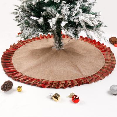 China High quality linen table decoration Christmas outdoor decorations for garden ornament treeskirt for sale