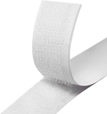 China Popular Self Adhesive Sticky Hook & Loop Tape Back Tying Tape, 20mm Wide (White) for sale