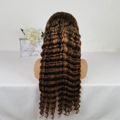 China Highknight Wholesale Deep Wave Wigs Cuticle Aligned Human Hair Lace Front Wig Hair Frontal Wig Vendors for sale