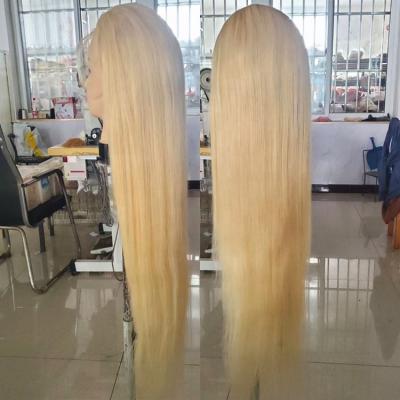 China Peruvian Virgin Wave 613 Silky Straight Closure Wigs Cuticle Aligned Hair HD Blonde Lace Front Wig Straight 613 Full Lace Wigs Hair Vendors for sale