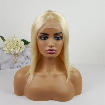 China Silky Straight Highknight Bob 613 Lace Front Wig 4*4 Closure Hair Blonde Bob Wig 613 Human Hair Lace Front for sale