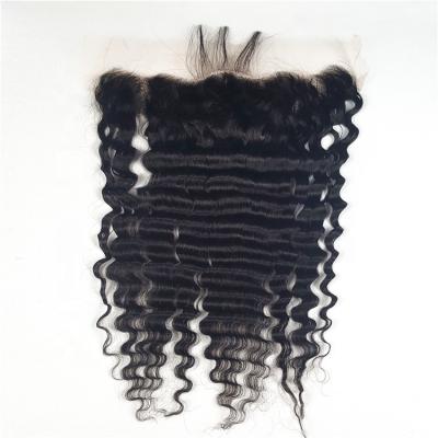 China 100% Deep Wave Highknight Virgin Hair 13*4 HD Thin Lace Frontal Closure With Deep Wave for sale