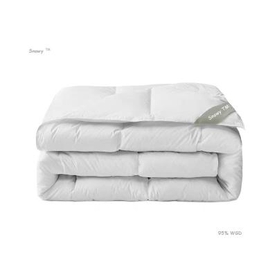 China Home Luxury hotel use 100% cotton fabric filled with 95% white goose down comforter for sale