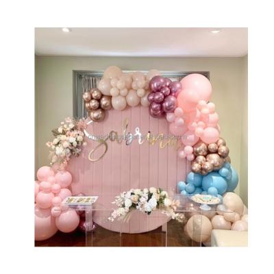 China Pink Acrylic Circle Donut Round Wedding Backdrop Velvet Wedding Backdrop Wedding Decoration for sale