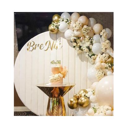 China Hotel Wedding Backdrop Stand Frame Velvet 7ft Background Decoration For Birthday Party Event Removable Round Backdrops for sale