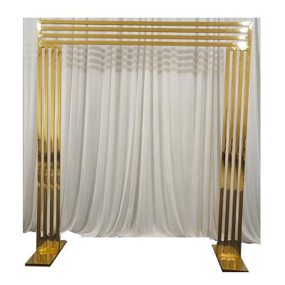 China Square Decoration Wedding Arch Photo Booth Backdrop Stand Gold Metal Frame Backdrop for sale