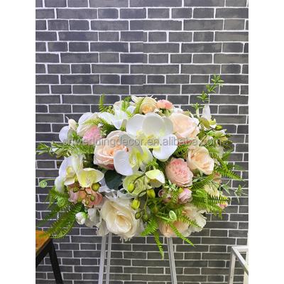 China Custom High Quality Romantic Silk Flowers 35cm Artificial Flower Ball For Wedding Centerpiece Table Decoration for sale