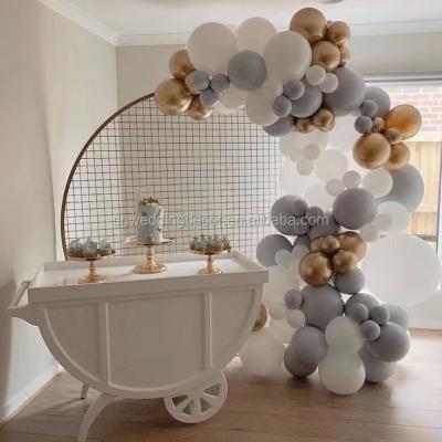 China Elegant White Acrylic Event Decoration Candy Carriage Wedding Trolley for Wedding Party Birthday Baby Shower Decoration for sale